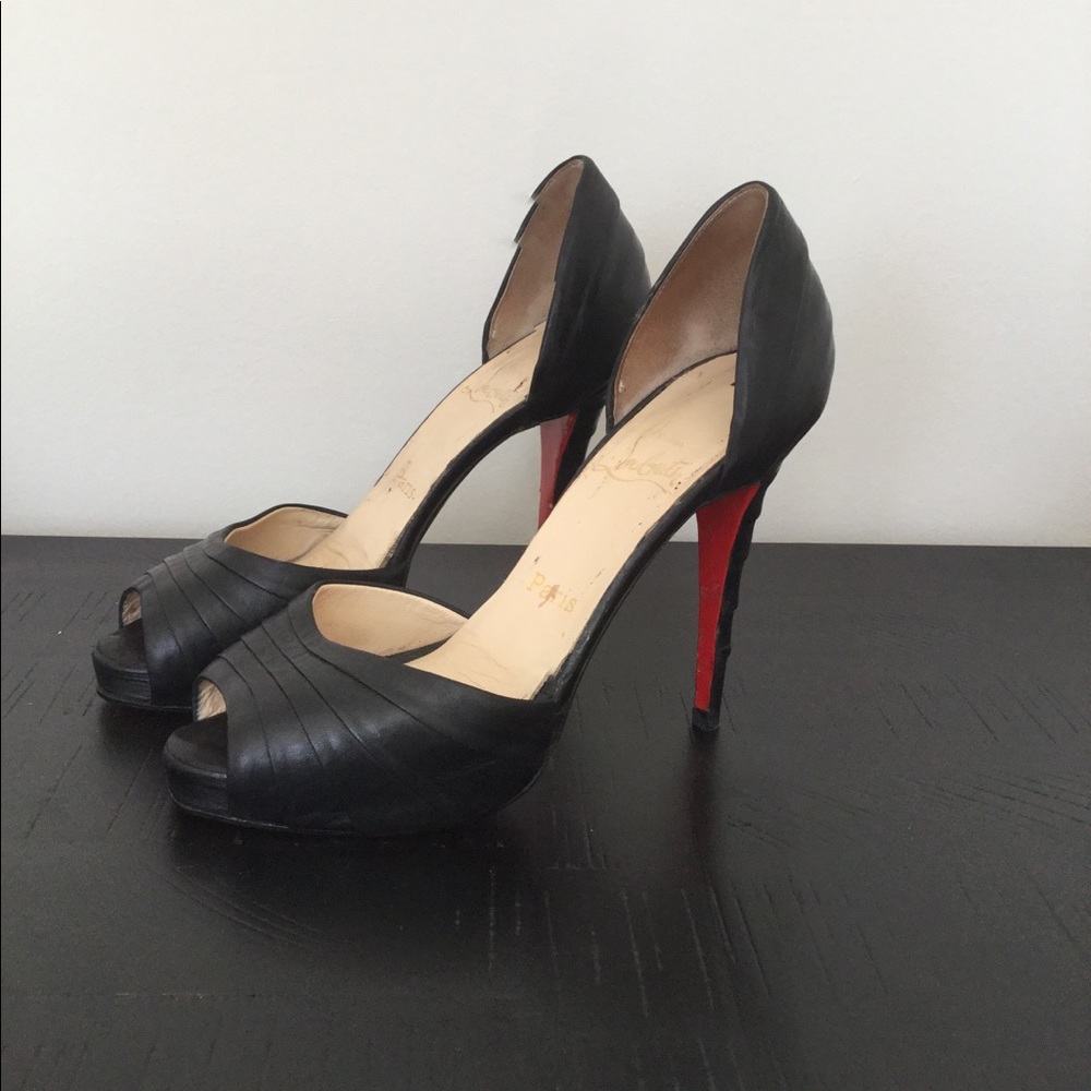 Christian Louboutin black armadillo heels